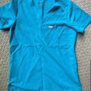 Teal FIGS: S skinny pant, XS Catarina one pocket top